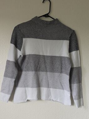 Scarlett Men's Striped Turtleneck Sweater - Black & White